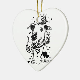 Love Greyhounds Ceramic Ornament