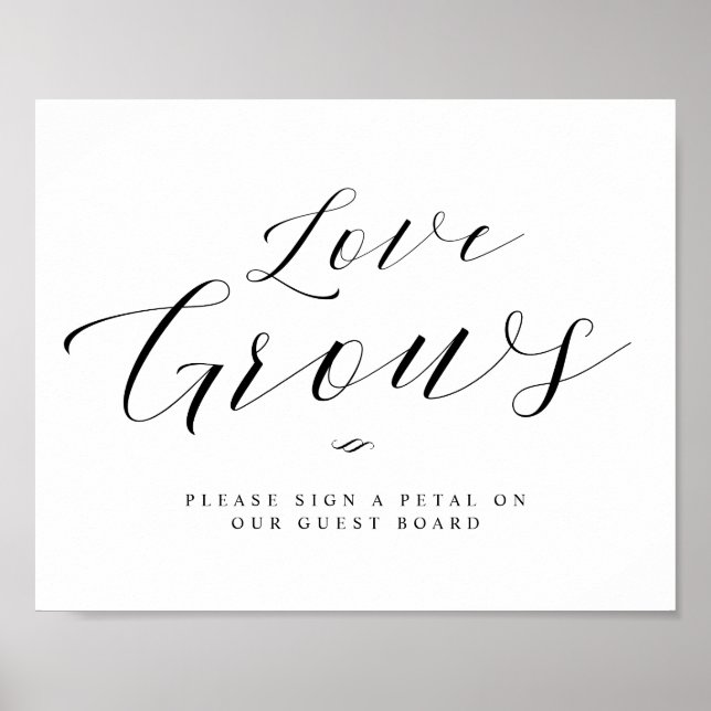 Love Grows Flower Petal Guest Board Wedding Sign (Front)