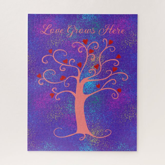 Love Grows Here Heart Tree Jigsaw Puzzle (Vertical)