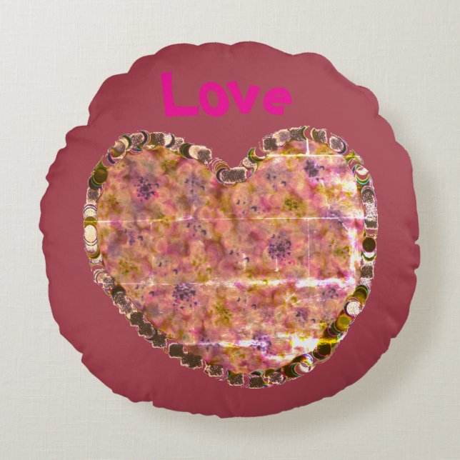 Love Grows Here Round Pillow (Front)
