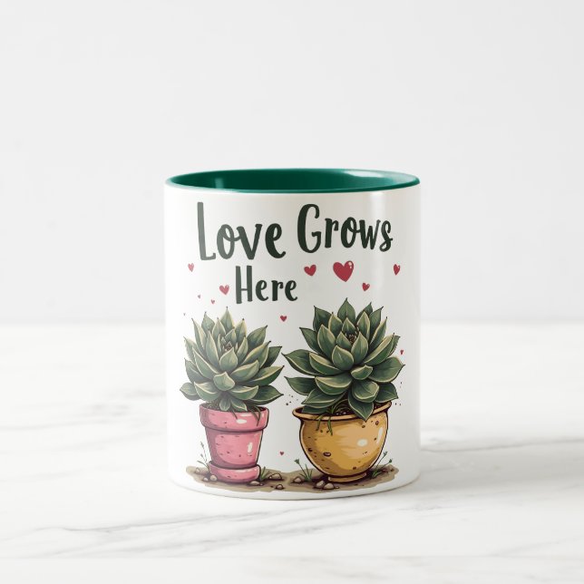 Love Grows Here Two-Tone Coffee Mug (Center)