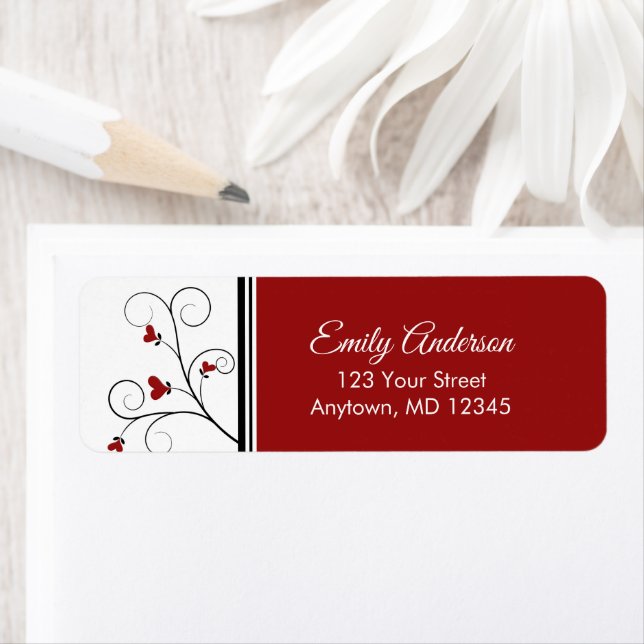 Love Grows | Red Hearts Valentine Return Address (Insitu)
