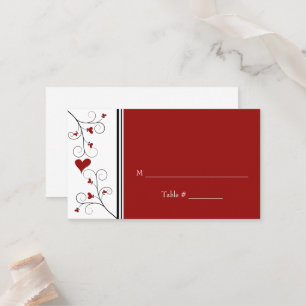 Love Grows   Red Hearts Valentine Wedding Place Card