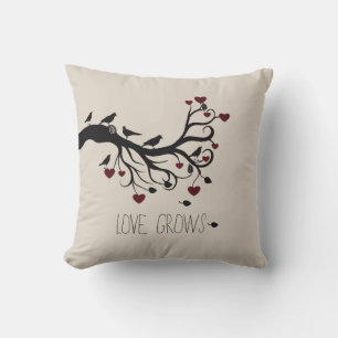 Love Grows Throw Pillow