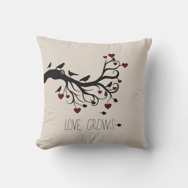 Love Grows Throw Pillow (Front)