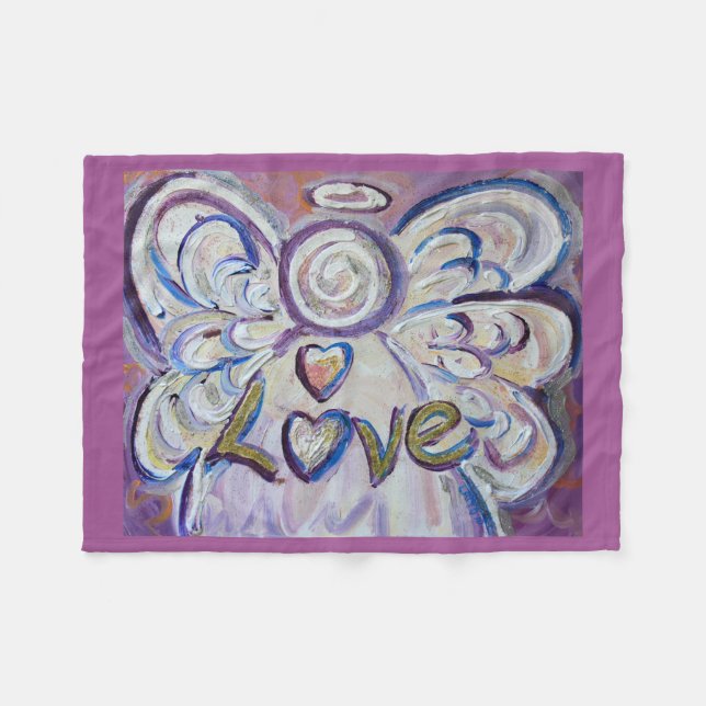 Love Guardian Angel Art Custom Fleece Blanket (Front (Horizontal))