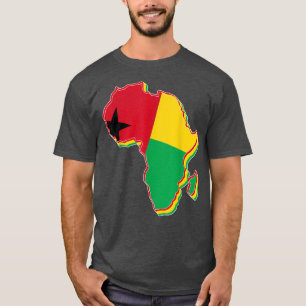Love Guinea Bissau Flag With Africa Map Bissau Pri T-Shirt