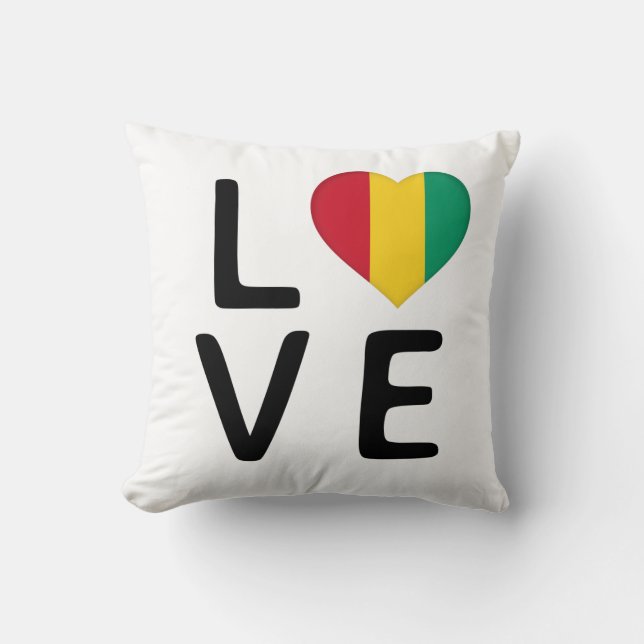 Love - Guinea Flag Throw Pillow (Front)