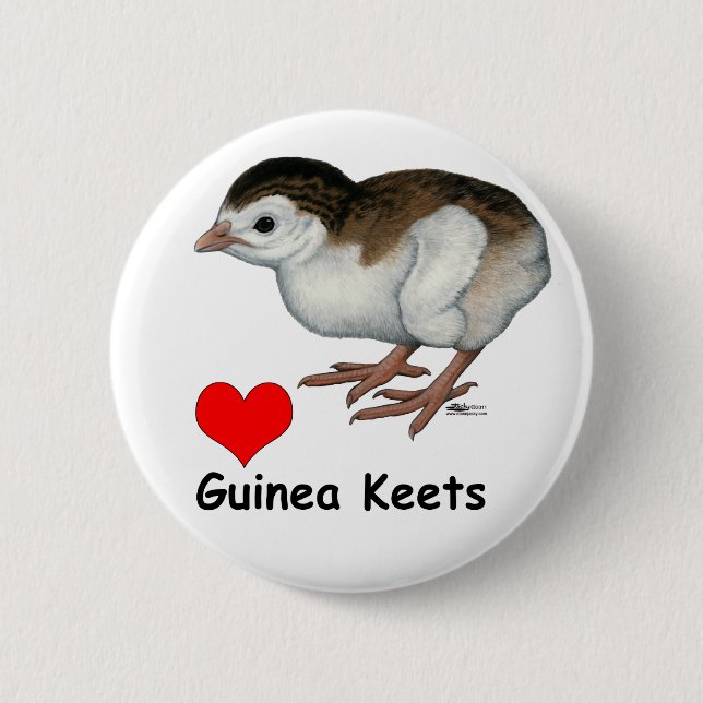 Love Guinea Keets 2 Inch Round Button (Front)