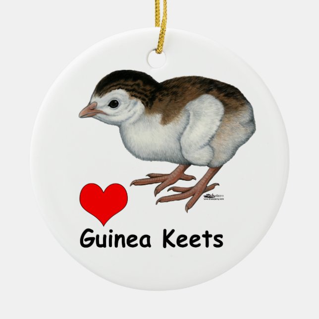 Love Guinea Keets Ceramic Ornament (Front)