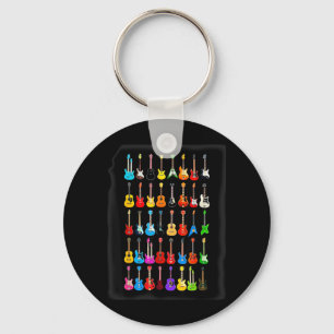 Love Guitar Different Guitars Music Lover Funny Keychain