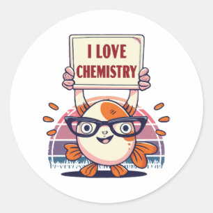 Love Guppies and Chemistry Classic Round Sticker