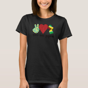 Love Guyana Proud Guyanese Flag Guyanese Roots T-Shirt
