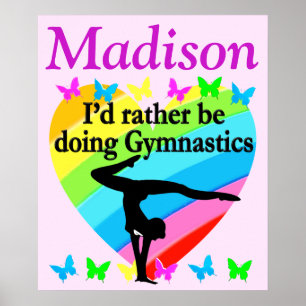 LOVE GYMNASTICS PERSONALIZED GYMNAST POSTER