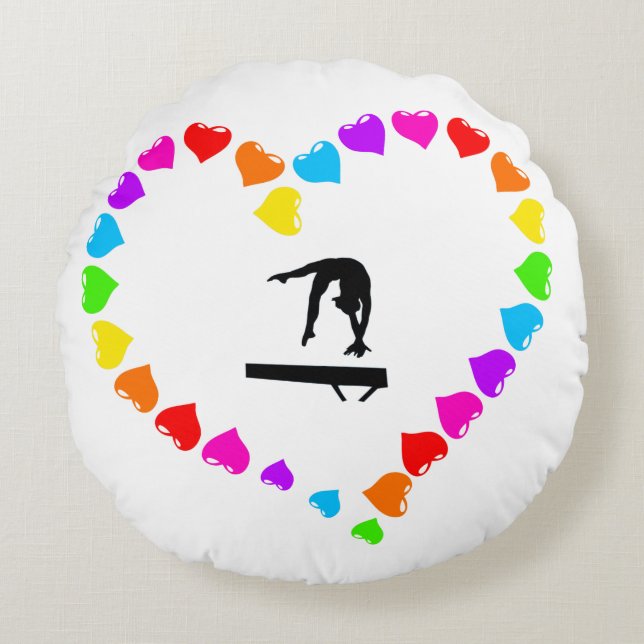 Love Gymnastique Coussin rond (Devant)