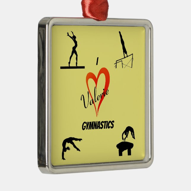 Love Gymnastique Ornement en céramique Jaune (Droite)