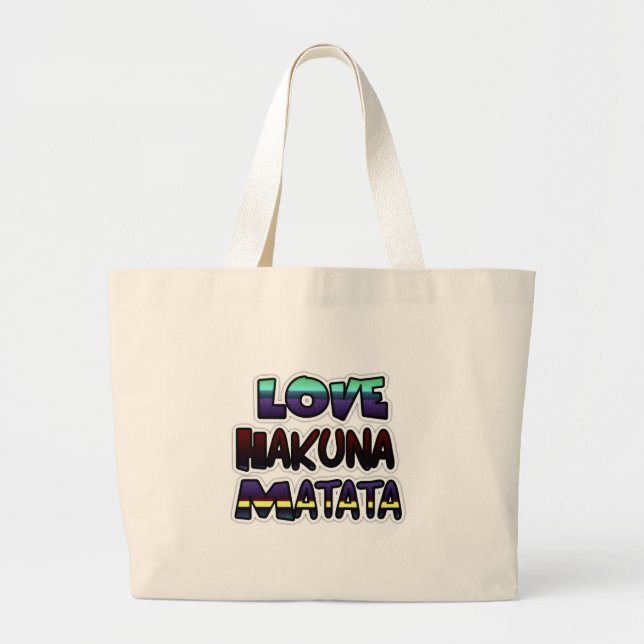 Love Hakuna Matata Gifts Large Tote Bag (Front)