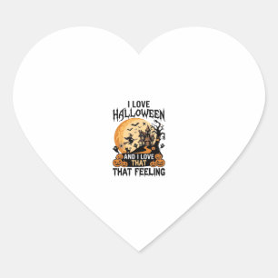 Love Halloween Haunted House Moon Witch Pumpkins_1 Heart Sticker