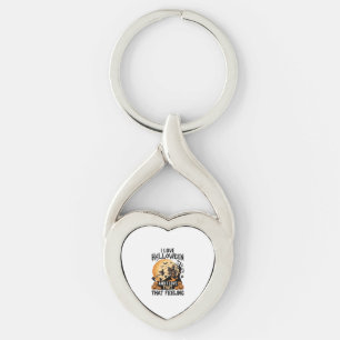 Love Halloween Haunted House Moon Witch Pumpkins_1 Keychain