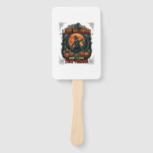 Love Halloween Skeleton Scarecrow Full Moon Pumpki Hand Fan