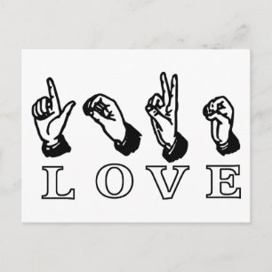 Love Hand Sign Custom Postcard