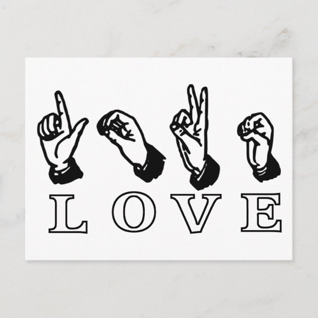 Love Hand Sign Custom Postcard (Front)