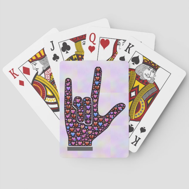 Love Hand Sign playing cards (Back)