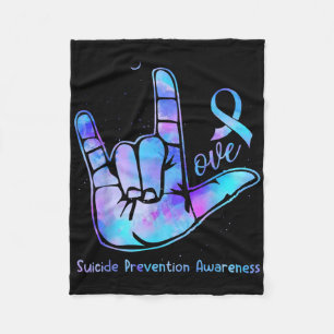 Love Hand Sign Suicide Prevention Awareness Week S Fleece Blanket