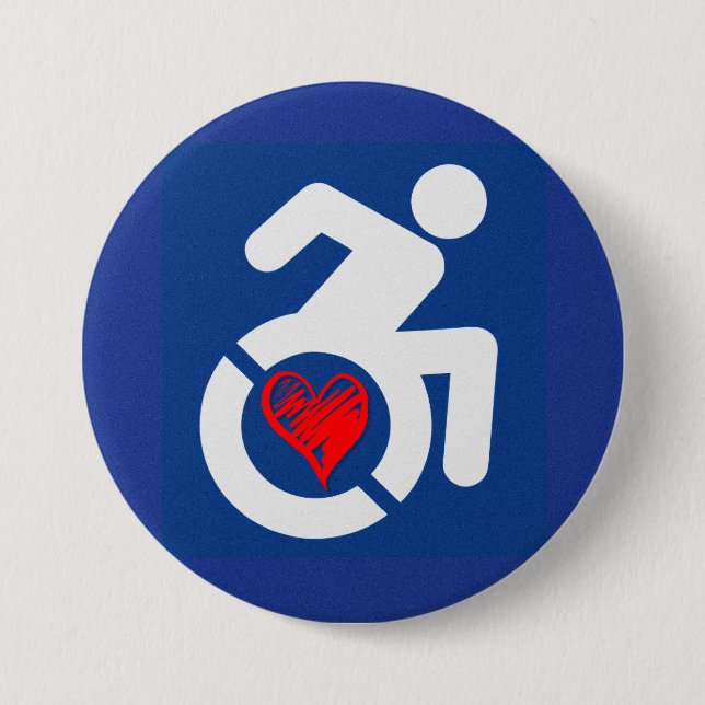 Love Handicapped 3 Inch Round Button (Front)