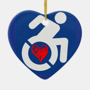 Love Handicapped Ceramic Ornament