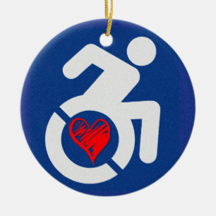 Love Handicapped Ceramic Ornament
