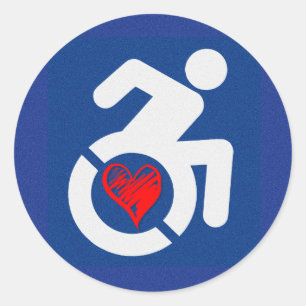Love Handicapped Classic Round Sticker