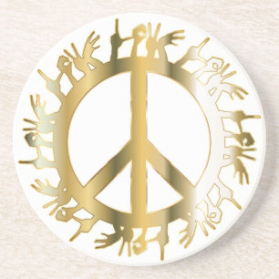 LOVE HANDS PEACE SIGN COASTER