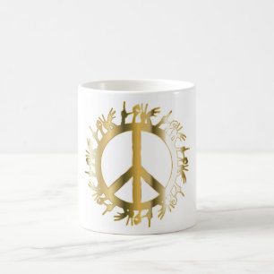 LOVE HANDS PEACE SIGN COFFEE MUG