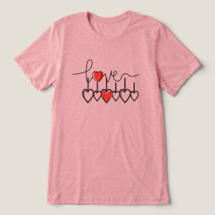 Love Hanging Hearts Graphic T-Shirt - Cute Valenti Tri-Blend Shirt