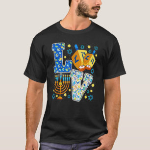LOVE Hanukkah Chanukah Decorations Dreidel Menorah T-Shirt