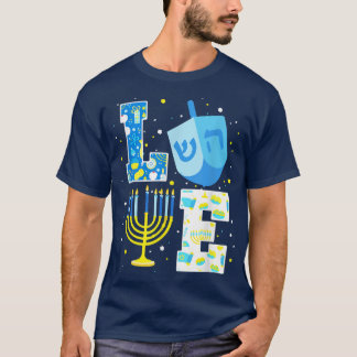 Love Hanukkah Chanukah Menorah Pajama Matching Fam T-Shirt