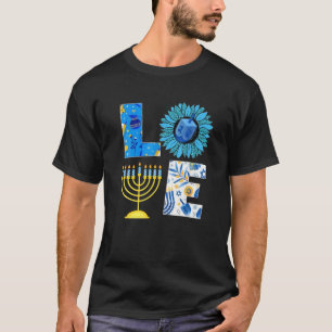 Love Hanukkah Decorations Dreidel Menorah Chanukah T-Shirt