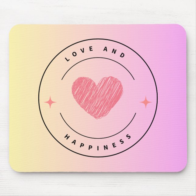 Love & Happiness Drink Coaster Mouse Pad (Front)