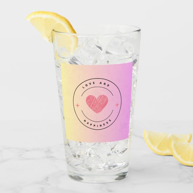 Love & Happiness Mug Glass (Front Ice)