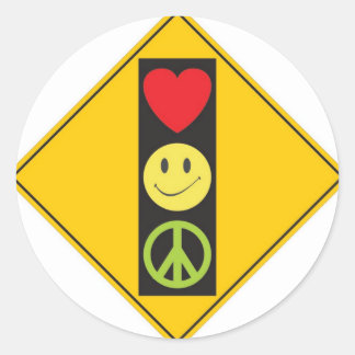 Love Happiness Peace Classic Round Sticker