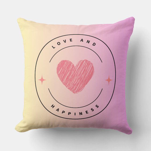 Love & Happiness Throw Pillow (Front)