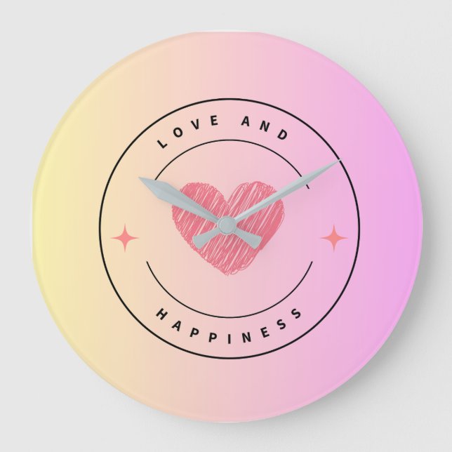 Love & Happiness Wall Clock (Front)