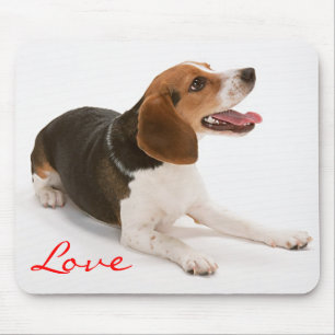 Love Happy Beagle Mousepad