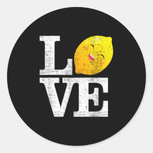 Love Happy Lemon Fresh Summer Lemons Lemonade  Classic Round Sticker