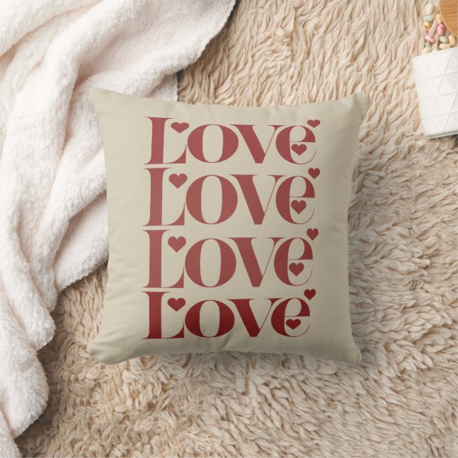 Love Happy Valentine's Day Valentine Couple  Throw Pillow (Blanket)