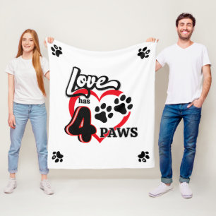 Love Has Four Paws for Animal Lovers! Fleece Blanket