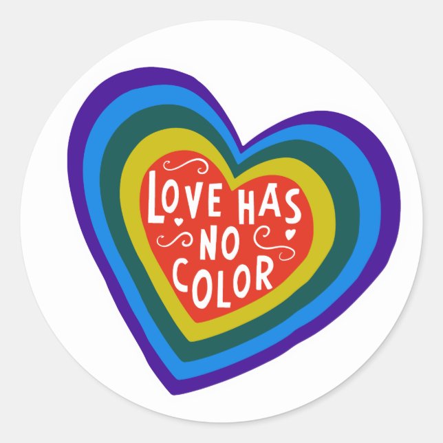 Love Has No Colour Anti-Racism/Discrimination Classic Round Sticker (Front)