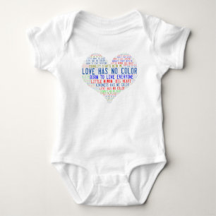 Love Has No Colour Kindness & Equality Heart Word Baby Bodysuit