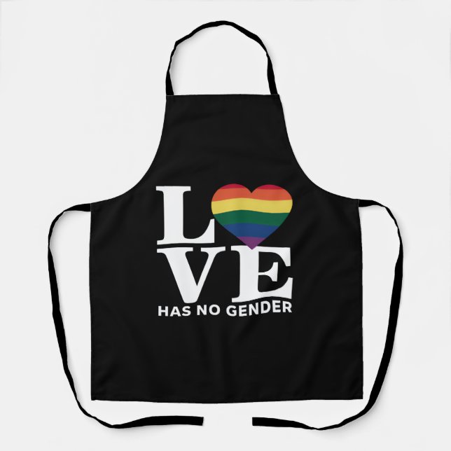 Love Has No Gender LGBTQ Rainbow Pride Month Apron (Front)